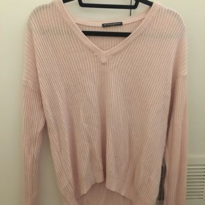 BRANDY MELVILLE pink v neck sweater